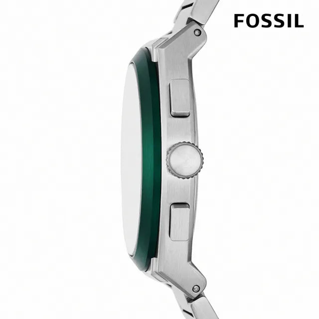 Fossil Everett Chronograph Green Dial Silver Steel Strap Watch for Men - FS5964 Buy Now By Fossil