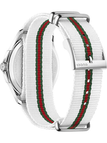 Gucci G Timeless Quartz White DIal White NATO Strap Watch For Men - YA126322 Buy Now By Gucci