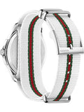 Gucci G Timeless Quartz White DIal White NATO Strap Watch For Men - YA126322 Buy Now By Gucci