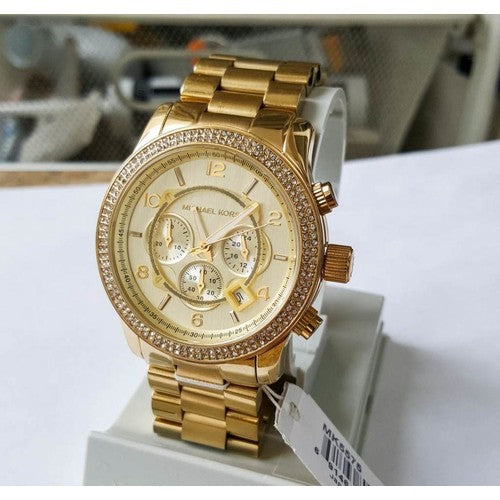Michael Kors Runway Gold Dial Gold Steel Strap Watch for Women - MK5575 Buy Now By Michael Kors