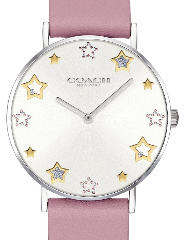 Coach Perry Mother of Pearl White Dial Pink Leather Strap Watch for Women - 14503243 Buy Now By Coach
