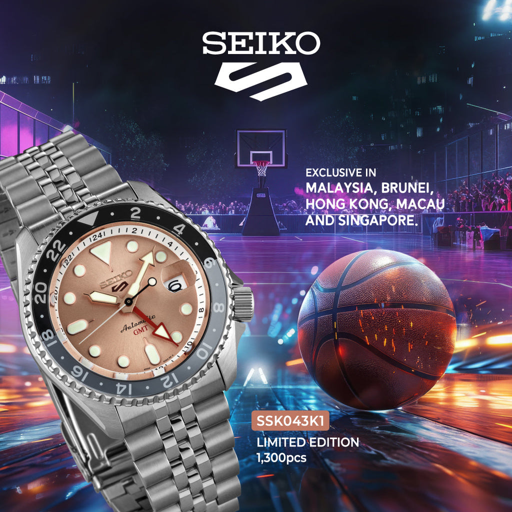 Seiko 5 Sports GMT Thong Sia Limited Edition Brown Dial Silver Steel Strap Watch for Men - SSK043K1 Buy Now By Seiko