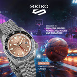 Seiko 5 Sports GMT Thong Sia Limited Edition Brown Dial Silver Steel Strap Watch for Men - SSK043K1 Buy Now By Seiko