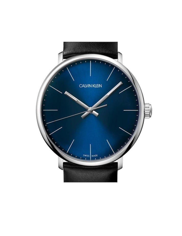 Calvin Klein High Noon Quartz Blue Dial Black Leather Strap Watch for Men - K8M211CN Buy Now By Calvin Klein