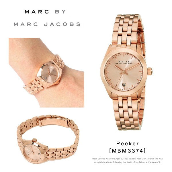 Marc Jacobs Peeker Rose Gold Dial Rose Gold Steel Strap Watch for Women - MBM3374 Buy Now By Marc Jacobs