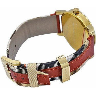 Burberry The City Gold Dial Orange Leather Strap Watch for Women - BU9016 Buy Now By Burberry
