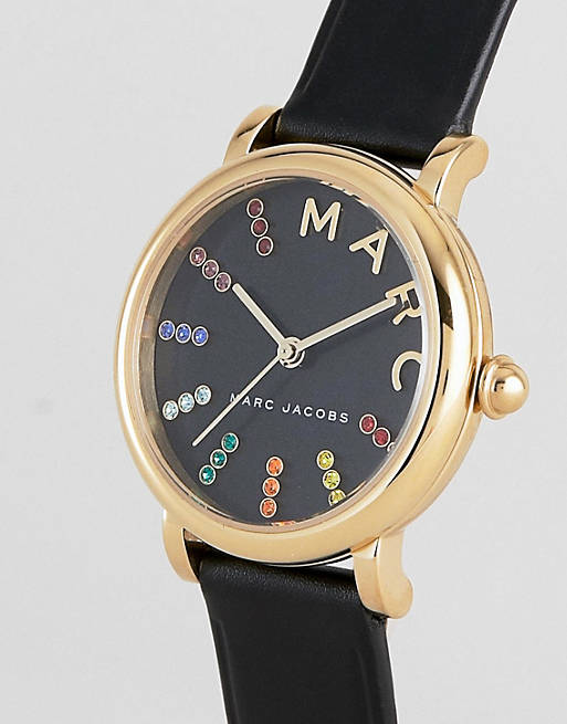 Marc Jacobs Roxy Black Dial Black Leather Strap Watch for Women - MJ1592 Buy Now By Marc Jacobs