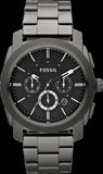 Fossil Machine Chronograph Black Dial Grey Steel Strap Watch for Men - FS4662 Buy Now By Fossil