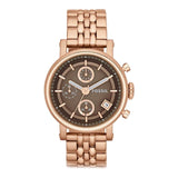 Fossil Boyfriend Chronograph Brown Dial Rose Gold Steel Strap Watch for Women - ES3494 Buy Now By Fossil
