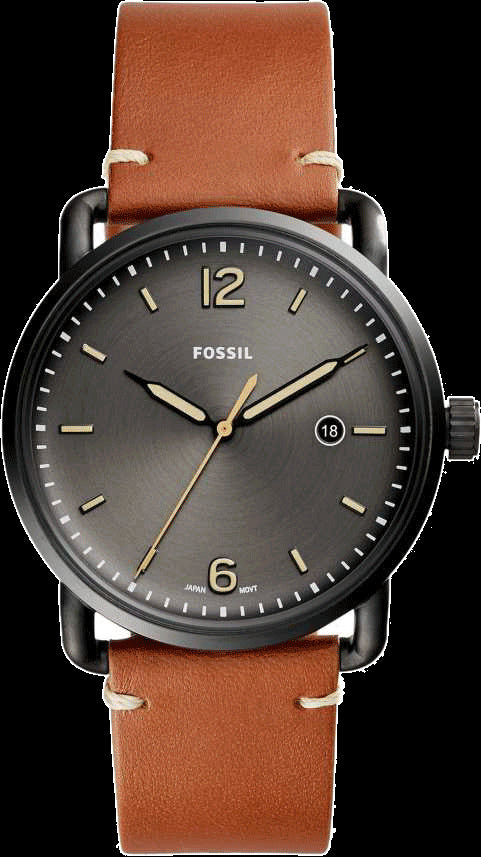 Fossil Commuter Three Hand Date Black Dial Brown Leather Strap Watch for Men - FS5276 Buy Now By Fossil
