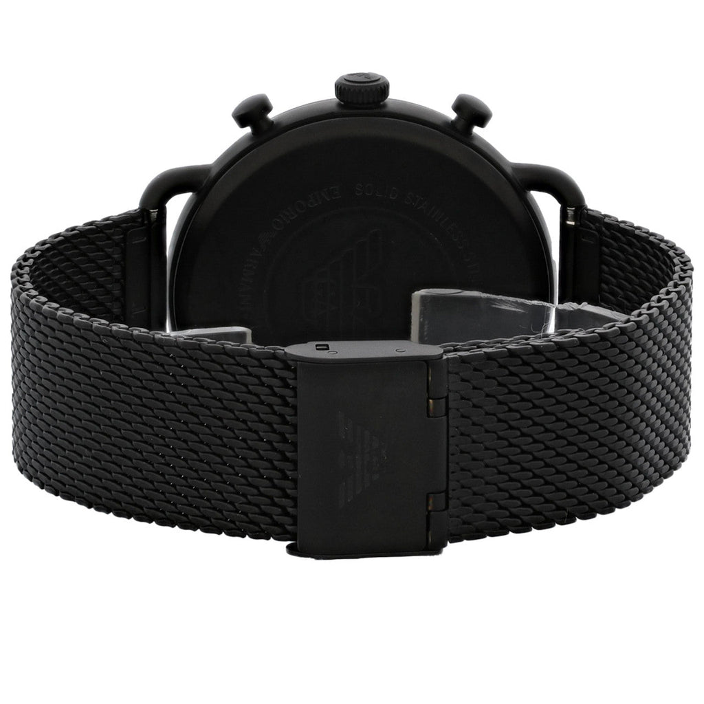 Emporio Armani Aviator Chronograph Blue Dial Black Mesh Bracelet Watch For Men - AR11201 Buy Now By Emporio Armani