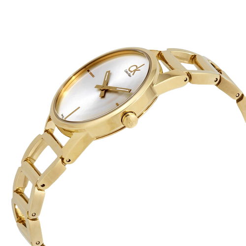 Calvin Klein Stately Silver Dial Gold Steel Strap Watch for Women - K3G23526 Buy Now By Calvin Klein