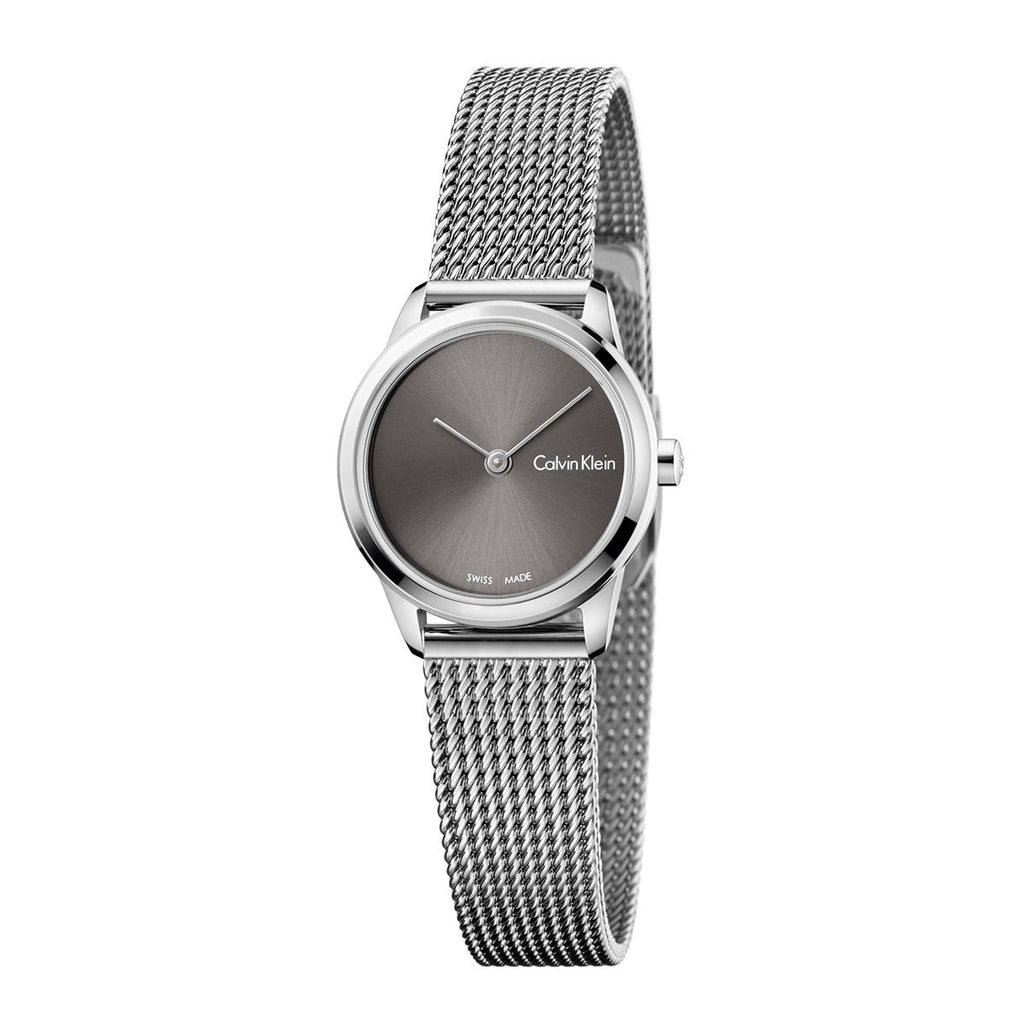 Calvin Klein Minimal Grey Dial Silver Mesh Bracelet Watch for Women - K3M231Y3 Buy Now By Calvin Klein