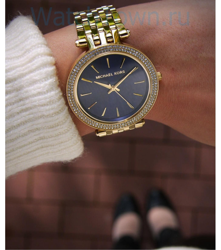 Michael Kors Darci Blue Dial Gold Steel Strap Watch for Women - MK3406 Buy Now By Michael Kors