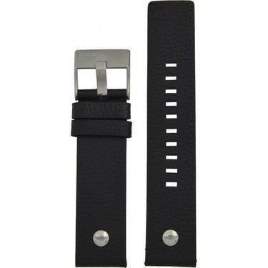 Diesel Mini Daddy Black Silver Dial Black Leather Strap Watch For Men - DZ7307 Buy Now By Diesel