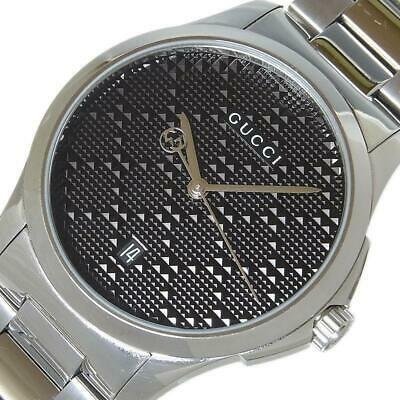 Gucci G Timeless Black Dial Silver Steel Strap Watch For Men - YA126460 Buy Now By Gucci