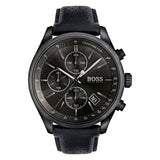 Hugo Boss Grand Prix Black Dial Black Leather Strap Watch for Men - 1513474 Buy Now By Hugo Boss