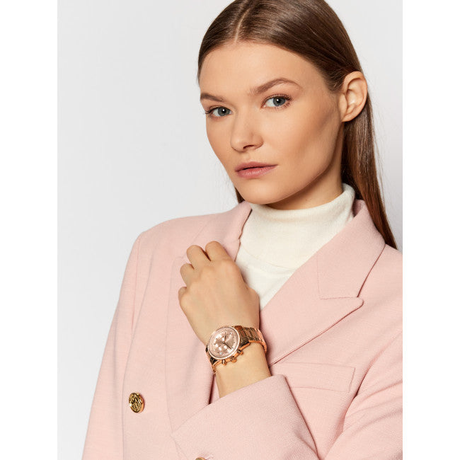 Michael Kors Ritz Chronograph Rose Gold Dial Rose Gold Steel Strap Watch for Women - MK6357 Buy Now By Michael Kors