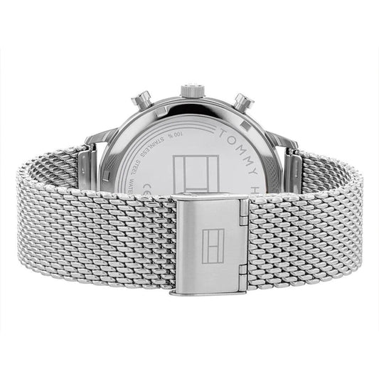 Tommy Hilfiger Spencer Skeleton Black Dial Silver Mesh Bracelet Watch for Men - 1791643 Buy Now By Tommy Hilfiger