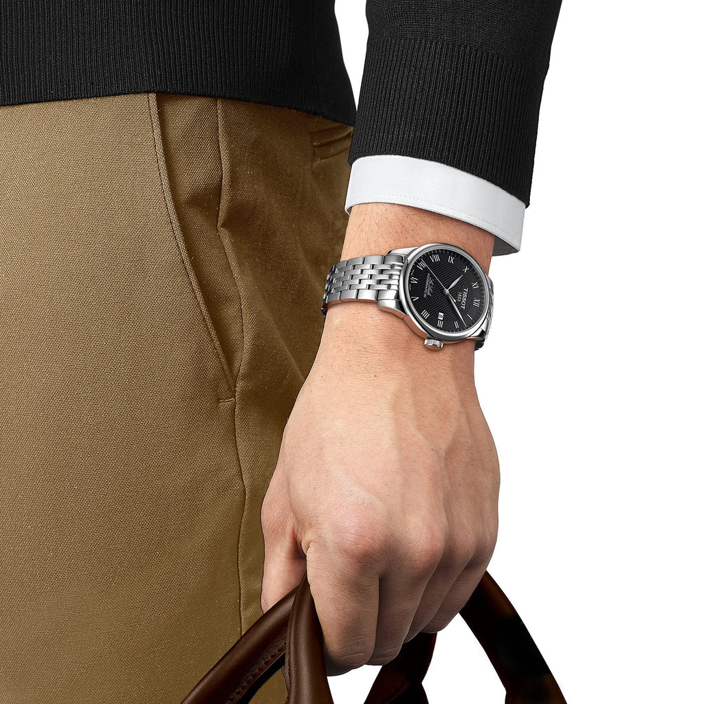 Tissot Le Locle Powermatic 80 Black Dial Silver Steel Strap Watch For Men - T006.407.11.052.00 Buy Now By Tissot