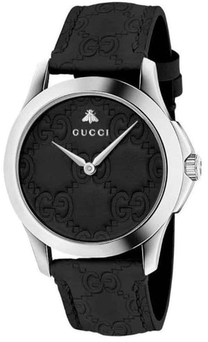 Gucci G Timeless Quartz Black Dial Black Leather Strap Watch For Men - YA1264031 Buy Now By Gucci