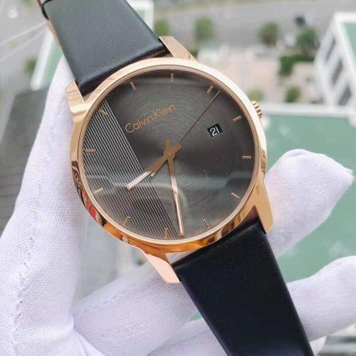 Calvin Klein City Quartz Grey Dial Black Leather Strap Watch for Men - K2G2G6C3 Buy Now By Calvin Klein