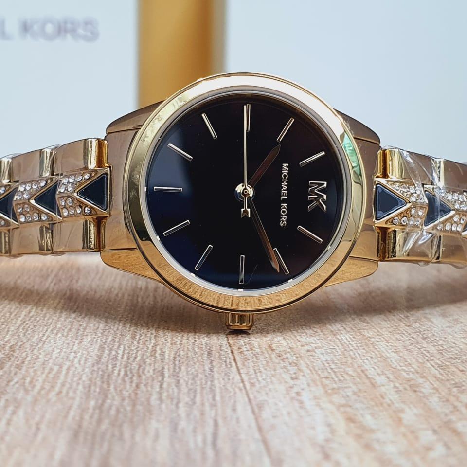 Michael Kors Runway Mercer Quartz Black Dial Two Tone Steel Strap Watch For Women - MK6672 Buy Now By Michael Kors