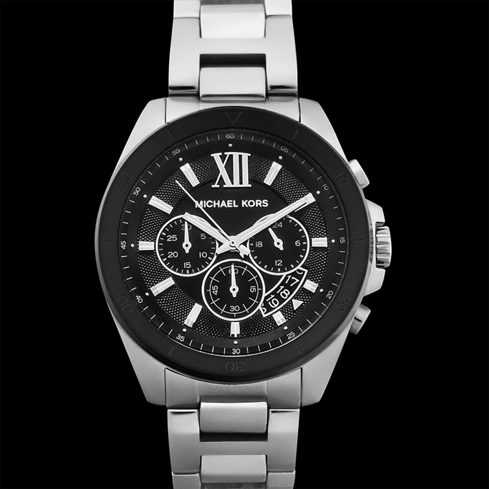 Michael Kors Brecken Chronograph Black Dial Silver Steel Strap Watch For Men - MK8847 Buy Now By Michael Kors