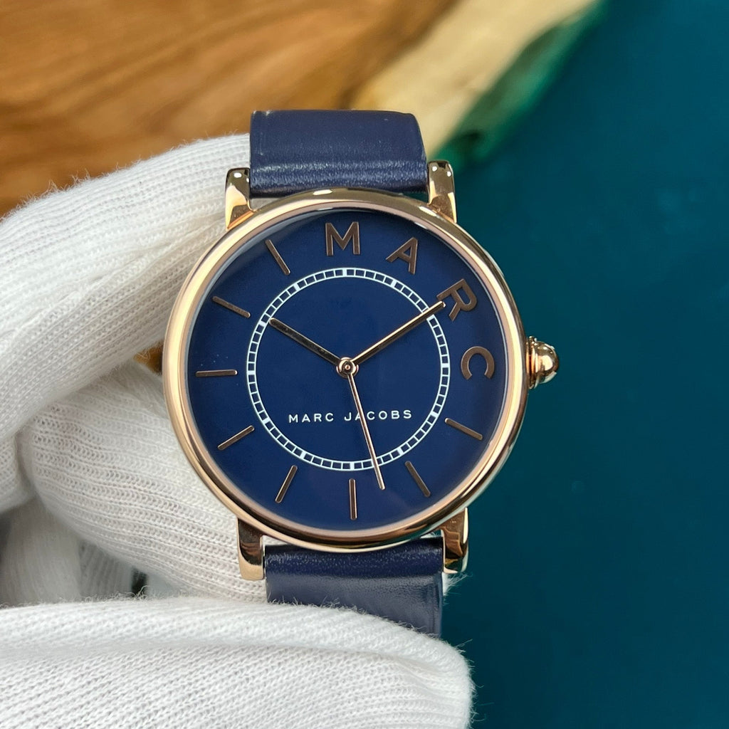 Marc Jacobs Roxy Navy Blue Dial Blue Leather Strap Watch for Women - MJ1534 Buy Now By Marc Jacobs