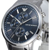 Emporio Armani Renato Chronograph Blue Dial Silver Steel Strap Watch For Men - AR11164 Buy Now By Emporio Armani