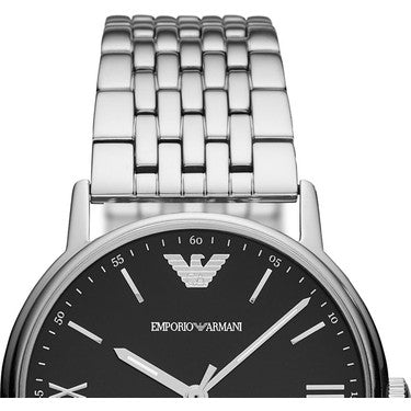 Emporio Armani Kappa Black Dial Silver Steel Strap Watch For Men - AR11152 Buy Now By Emporio Armani