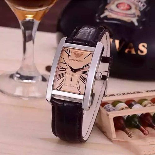 Emporio Armani Classic Beige Dial Brown Leather Strap Watch For Women - AR0155 Buy Now By Emporio Armani