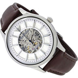 Emporio Armani Meccanico White Dial Brown Leather Strap Watch For Men - AR1946 Buy Now By Emporio Armani