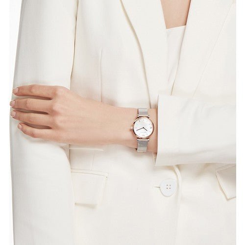 Emporio Armani Retro Mother of Pearl Dial Silver Mesh Bracelet Watch For Women - AR2067 Buy Now By Emporio Armani