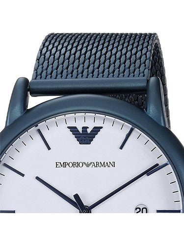 Emporio Armani Luigi Quartz White Dial Blue Mesh Bracelet Watch For Men - AR11025 Buy Now By Emporio Armani