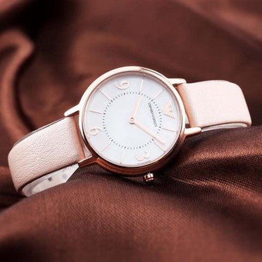 Emporio Armani Kappa White Mother of Pearl Dial Pink Leather Strap Watch For Women - AR2512 Buy Now By Emporio Armani