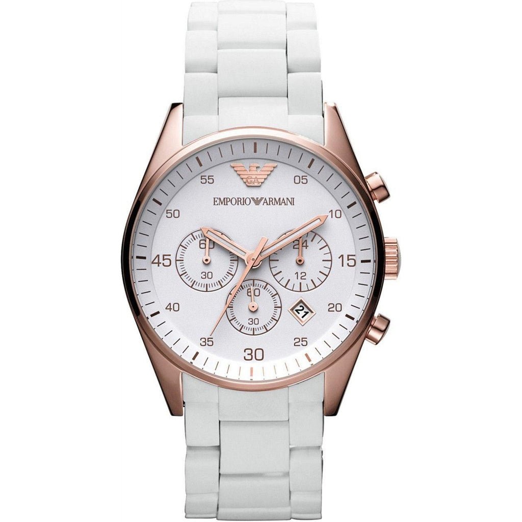 Emporio Armani Sportivo White Dial White Rubber Strap Watch For Men - AR5919 Buy Now By Emporio Armani