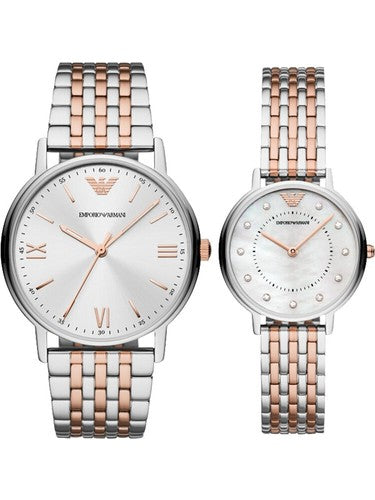 Emporio Armani Kappa Quartz Silver Dial Two Tone Mesh Bracelet Watch For Men - AR11093 Buy Now By Emporio Armani