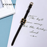 Coach Black Square Dial Black Leather Strap Watch for Women - 14503695 Buy Now By Coach