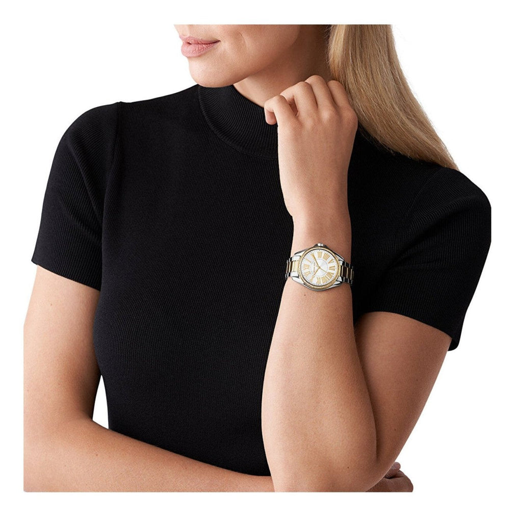 Michael Kors Kacie Three Hand Silver Dial Two Tone Steel Strap Watch for Women - MK6931 Buy Now By Michael Kors