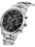 Daniel Wellington Iconic Chronograph Link Black Dial Silver Steel Strap Watch For Men - DW00100645 Buy Now By Daniel Wellington