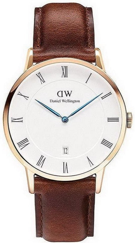 Daniel Wellington Dapper St Mawes White Dial Brown Leather Strap Watch For Men - DW00100083 Buy Now By Daniel Wellington