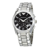 Emporio Armani Valente Chronograph Black Dial Silver Stainless Steel Watch For Men - AR0673 Buy Now By Emporio Armani