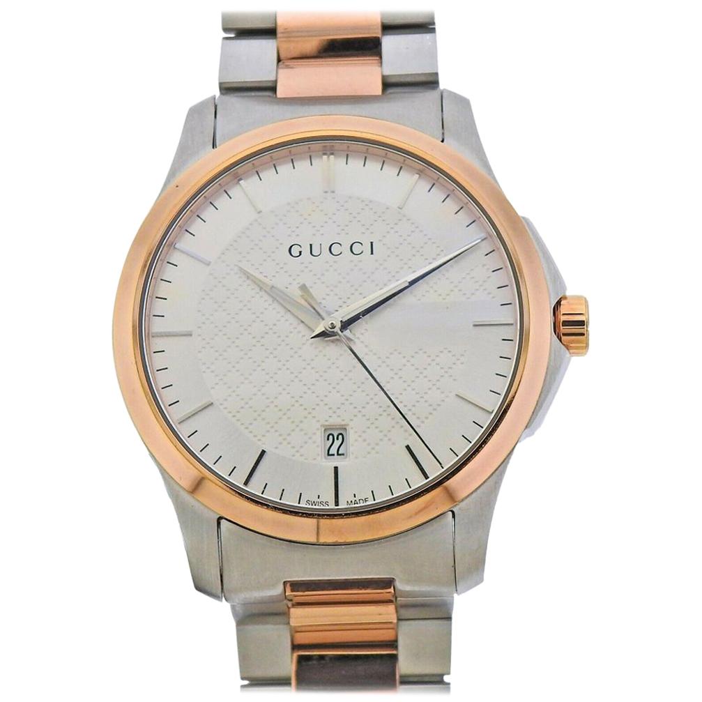 Gucci G Timeless Silver Dial Two Tone Steel Strap Watch For Men - YA126447 Buy Now By Gucci