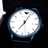 Emporio Armani Luigi Quartz White Dial Blue Mesh Bracelet Watch For Men - AR11025 Buy Now By Emporio Armani