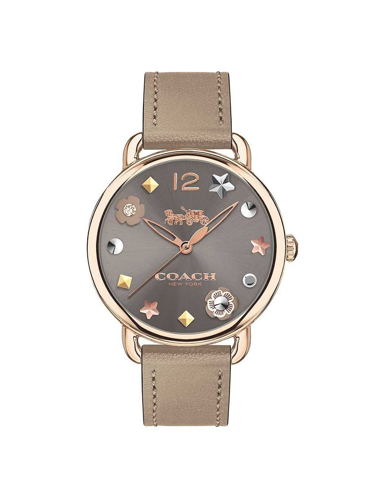 Coach Delancey Grey Dial Grey Leather Strap Watch For Women - 14502797 Buy Now By Coach