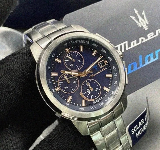 Maserati Successo 44mm Solar Blue Stainless Steel Watch For Men - R8873645004 Buy Now By Maserati
