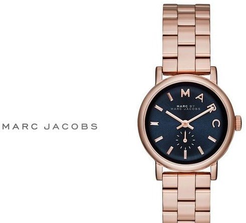 Marc Jacobs Baker Navy Blue Dial Rose Gold Steel Strap Watch for Women - MBM3332 Buy Now By Marc Jacobs