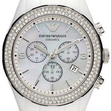Emporio Armani Ceramica Chronograph White Dial White Ceramic Strap Watch For Women - AR1456 Buy Now By Emporio Armani
