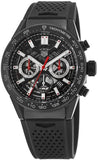 Tag Heuer Carrera Chronograph Steel & Ceramic Black Dial Black Rubber Strap Watch for Men - CBG2090.FT6145 Buy Now By Tag Heuer